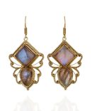Crystal Bees Labradorite Earrings