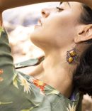 Silver Crystal Bees Earrings