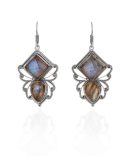 Silver Crystal Bees Earrings