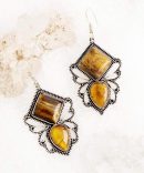 Silver Crystal Bees Earrings